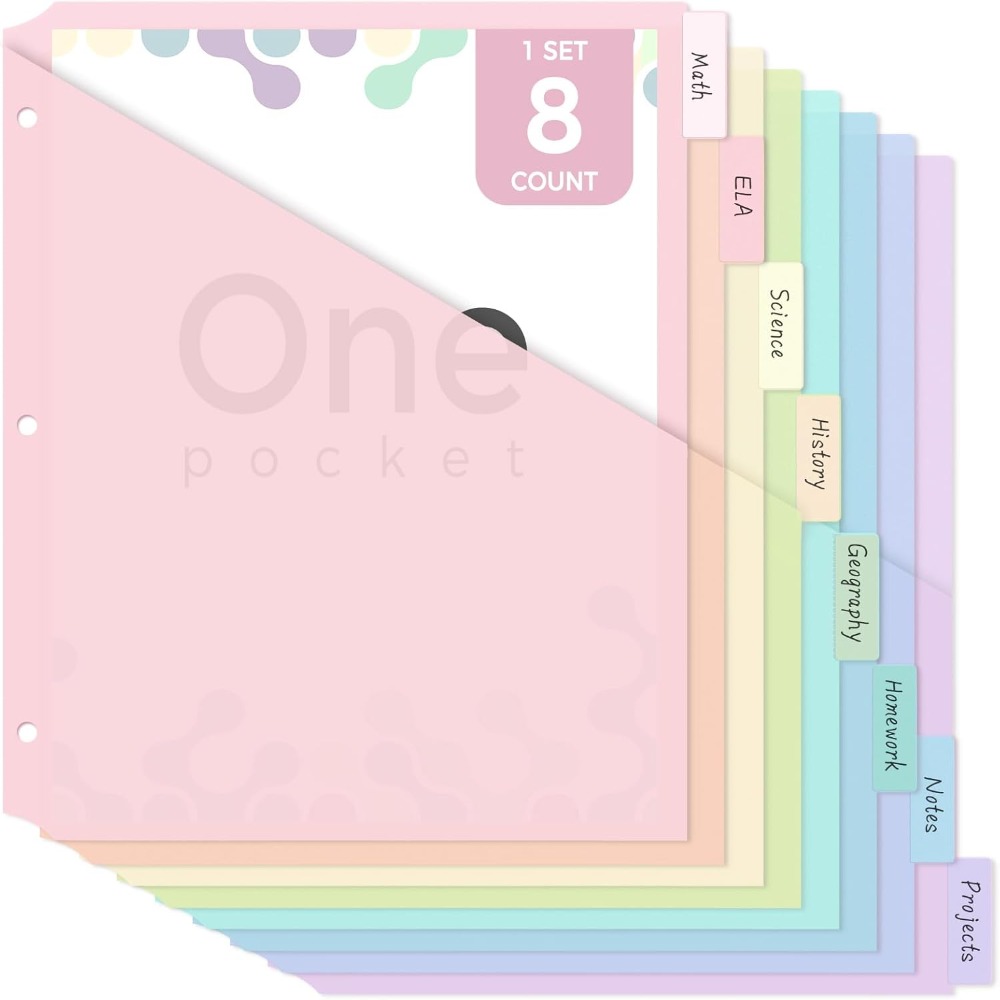 Tab Divider A4 - 8 divisori per raccoglitore A4 in